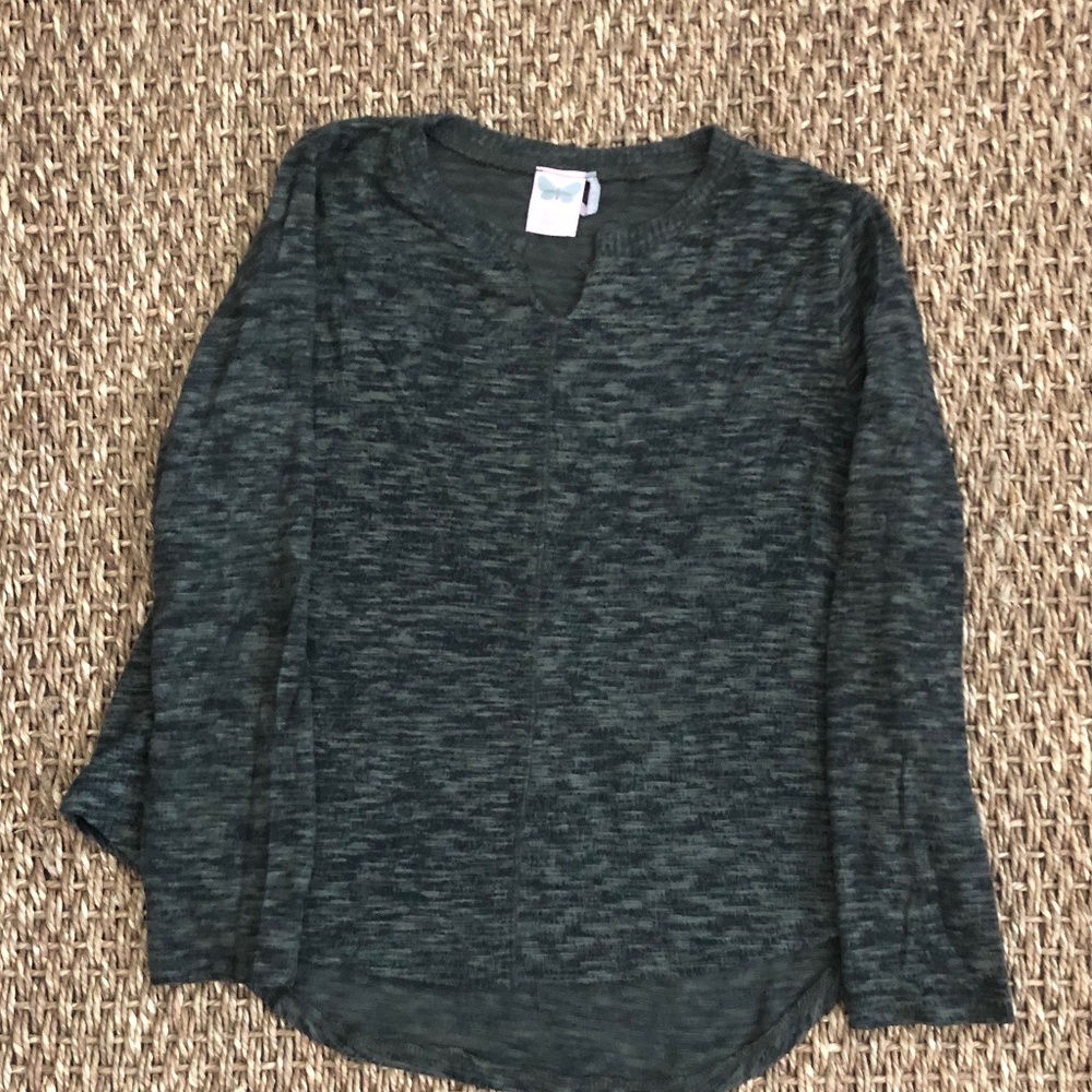 Paper Cranes For All Seasons Green Black Sweater L